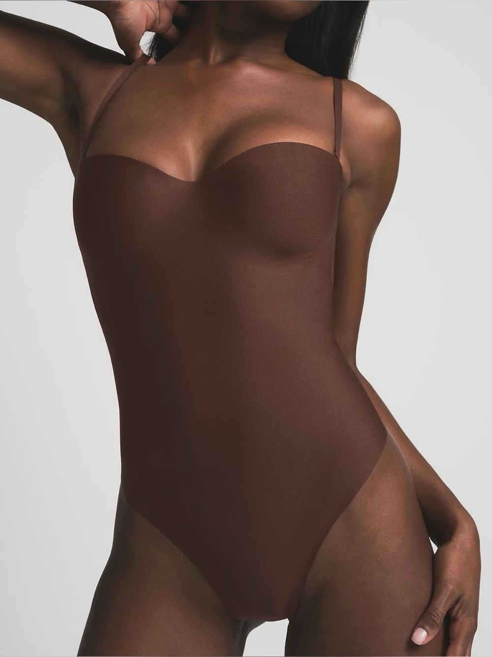 SKIMS UNDERWIRE THONG Bodysuit -  Cocoa